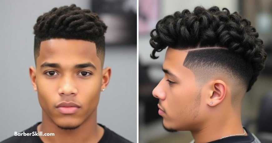 Low fade with twists hairstyle featuring tapered sides and defined, textured curls for a sharp, modern look.