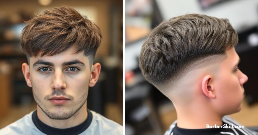 Low Fade with Textured Crop featuring short, choppy layers on top and a seamless low fade on the sides for a modern, clean look.
