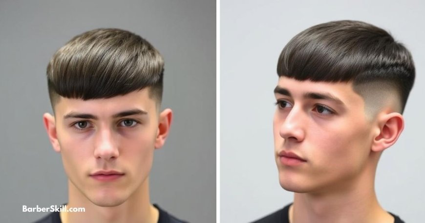 Stylish French crop haircut with a low fade.