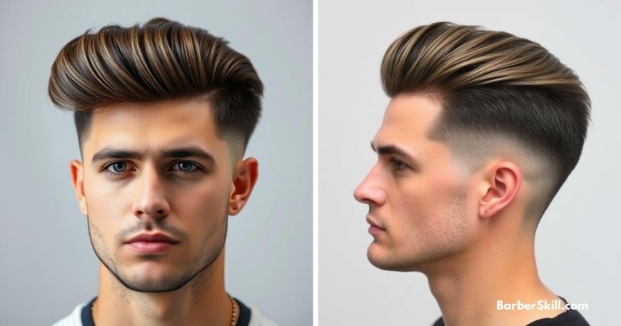 A stylish Low Fade Undercut hairstyle featuring voluminous, brushed-back hair on top with a smooth, gradual fade on the sides.