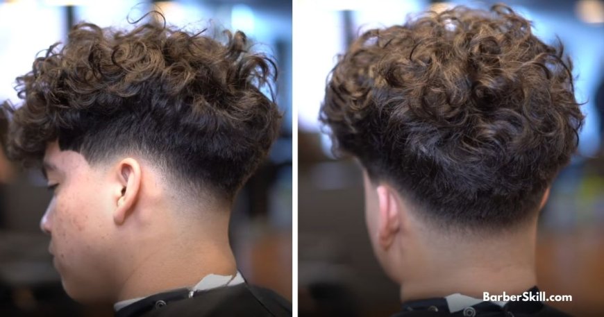 Short Curly Hair with Low Fade