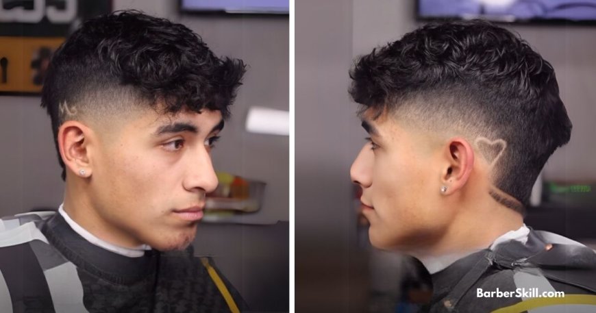 Side-view of a man with an edgy short mohawk, gradually blending into a clean low burst fade for a bold and stylish look.