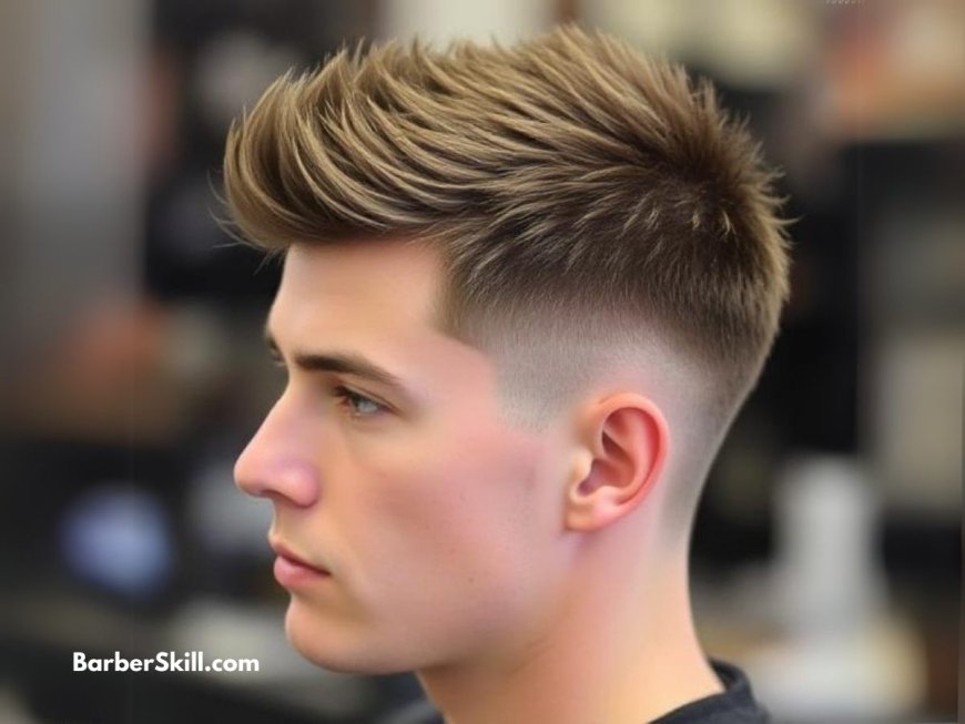 Spiky short hair with fade