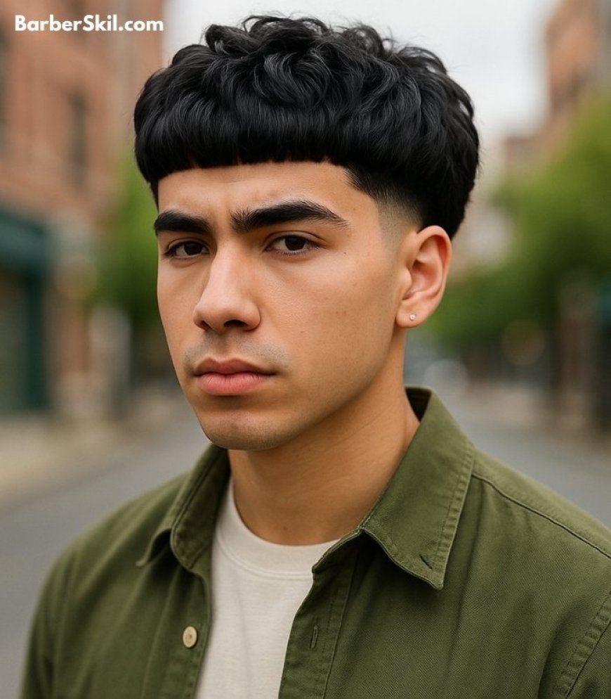 A young man with a Fluffy Taper Edgar Haircut