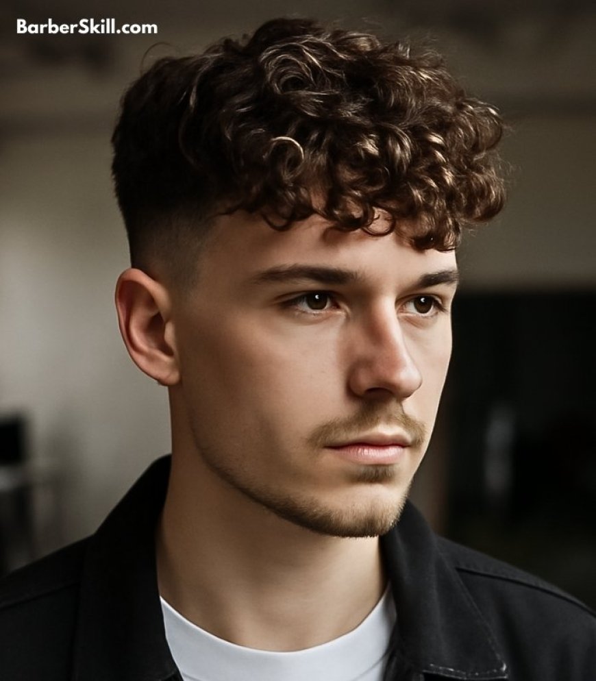 A handsome man with Curly Textured Fringe haircut​