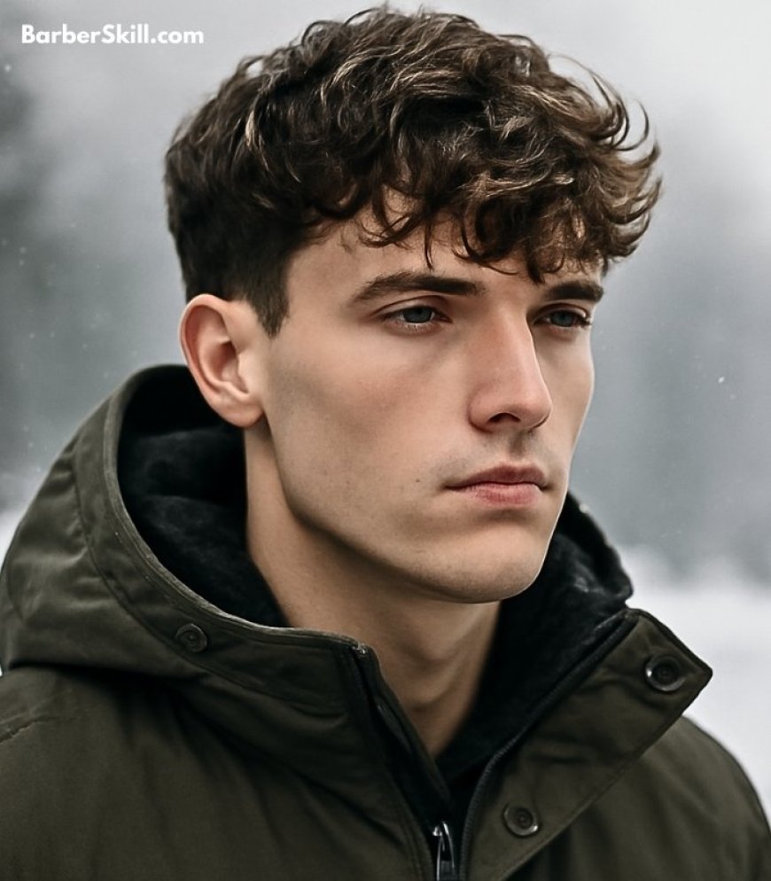 A handsome man having Wavy Textured Fringe haircut​