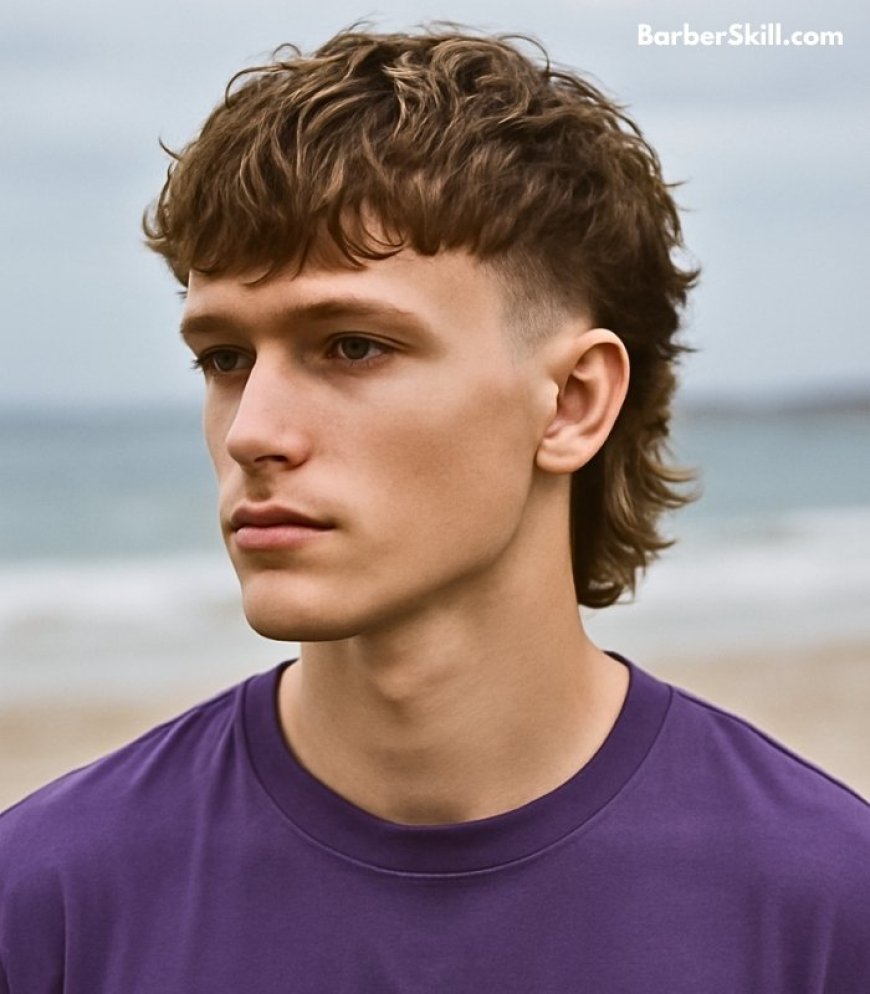 A handsome man having Short Mullet Fringe haircut​