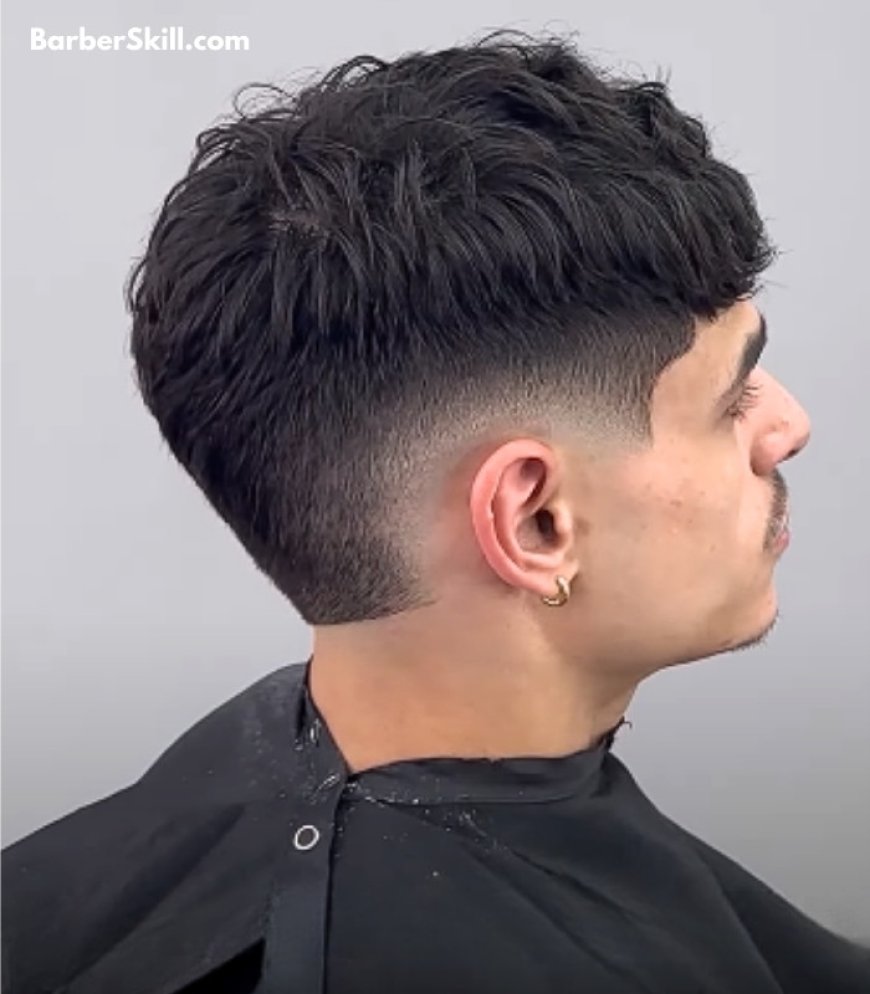 A man with Burst Fade Mohawk haircut