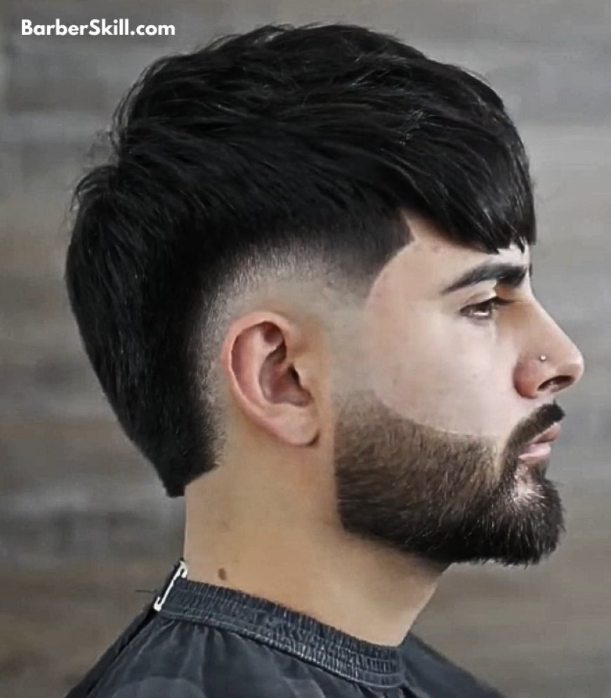 A man having Burst Fade with Beard haircut