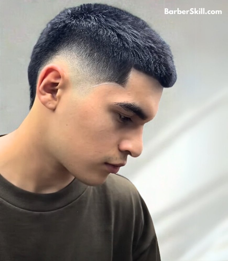 A man having Buzz Cut with Burst Fade haircut