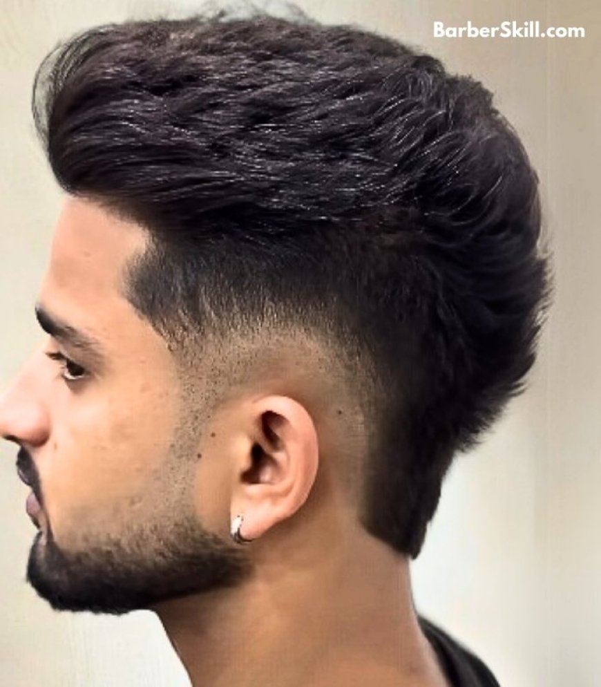 A man having Slick Back with Burst Fade haircut