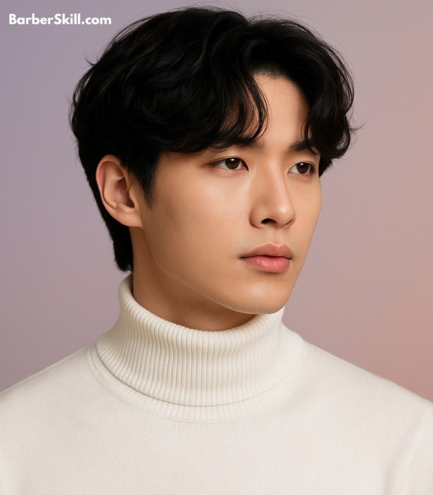 An Asian young man with Korean Perm hairstyle