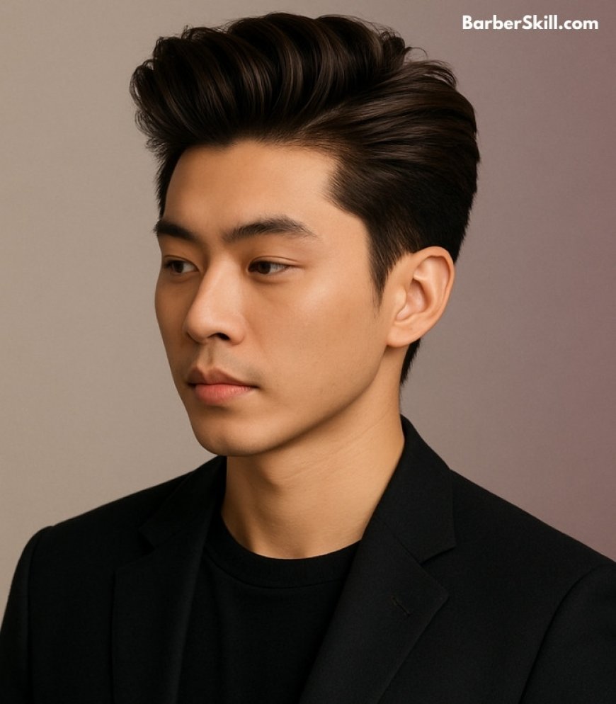 An Asian young man with Quiff hairstyle