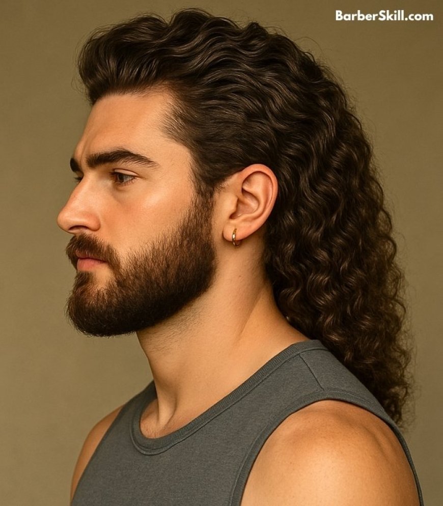 A handsome man having Long Mullet haircut