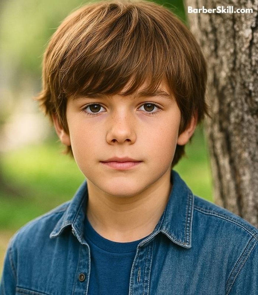 A teen age boy with straight hair having Shaggy Mop Top haircut