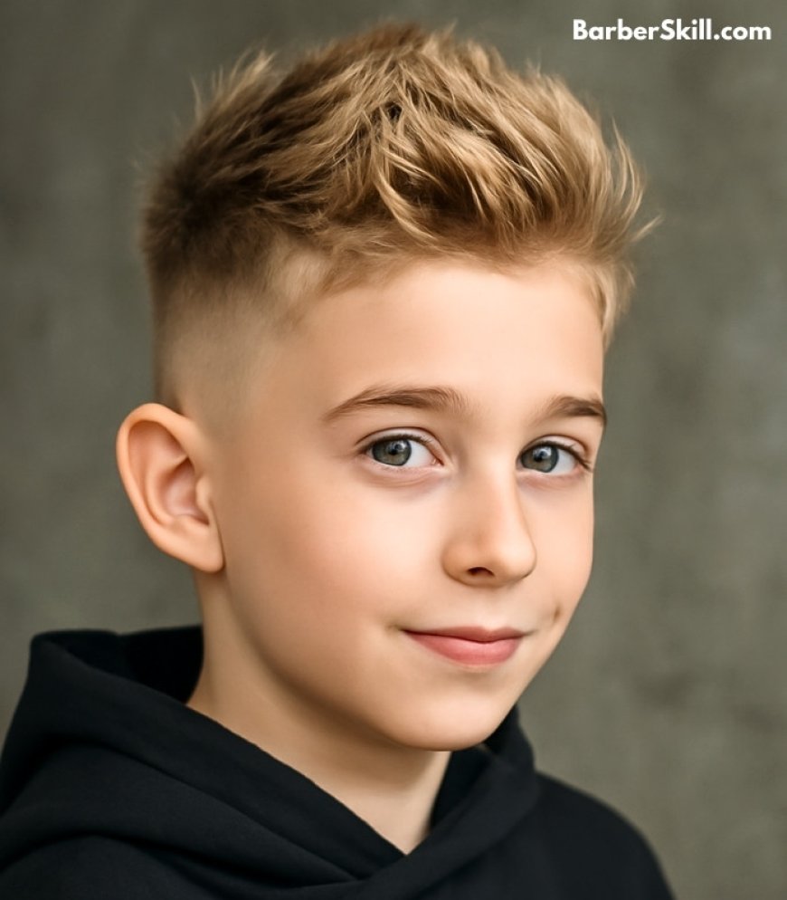 A teen age boy with straight hair having Spiky Top with Low Fade haircut