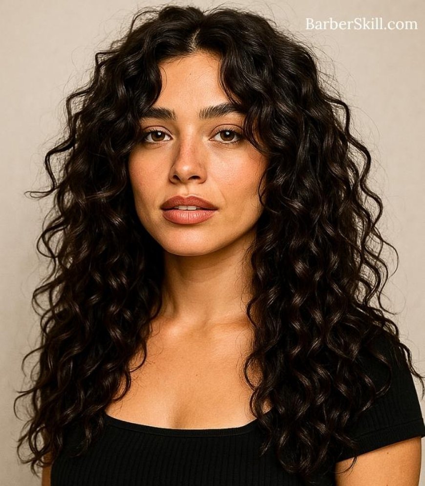 A beautiful woman having Butterfly Haircut for Curly Hair