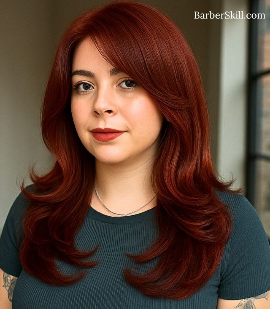 A beautiful woman having Butterfly Haircut with Ombre
