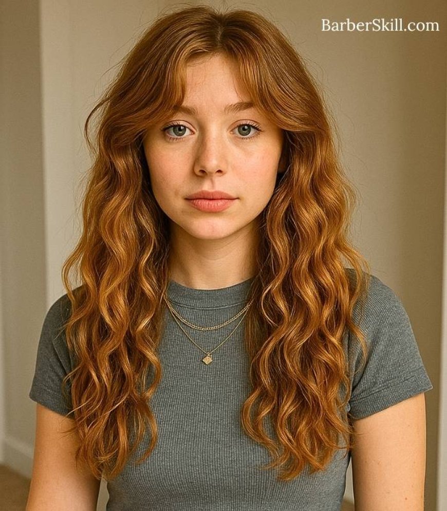 A beautiful woman having Butterfly Haircut with Wavy Hair