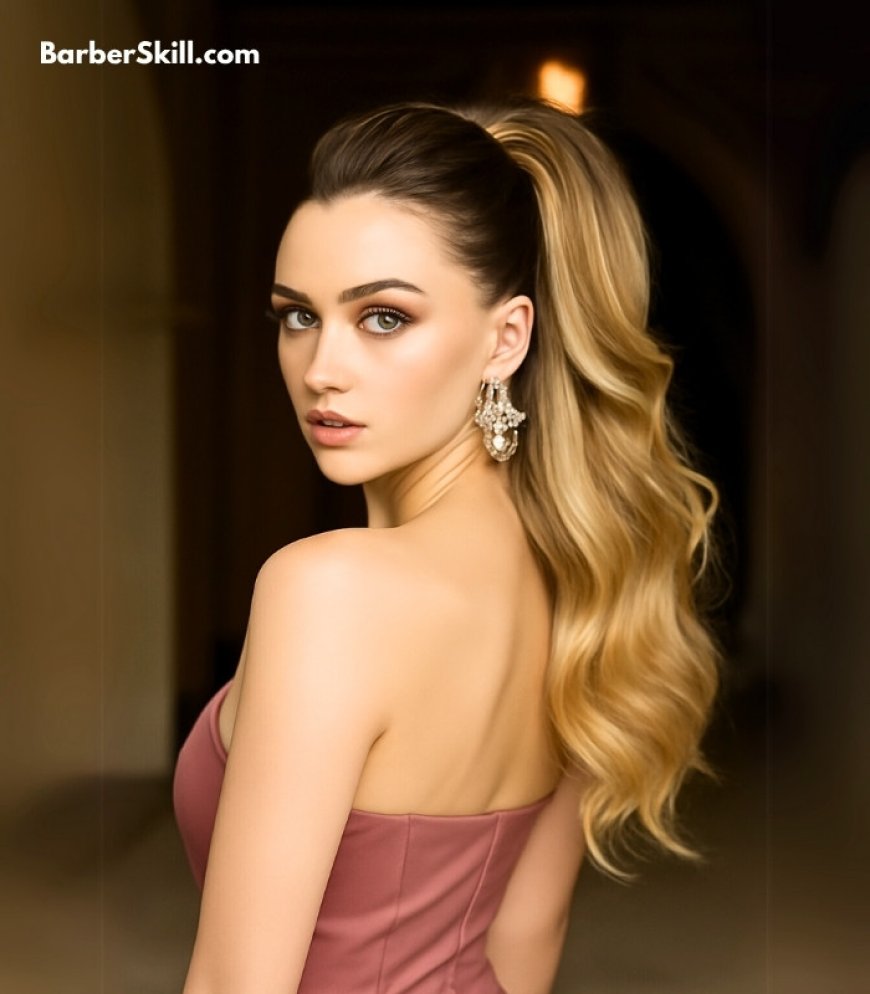 A beautiful woman having Half‑Up Half‑Down hairstyle