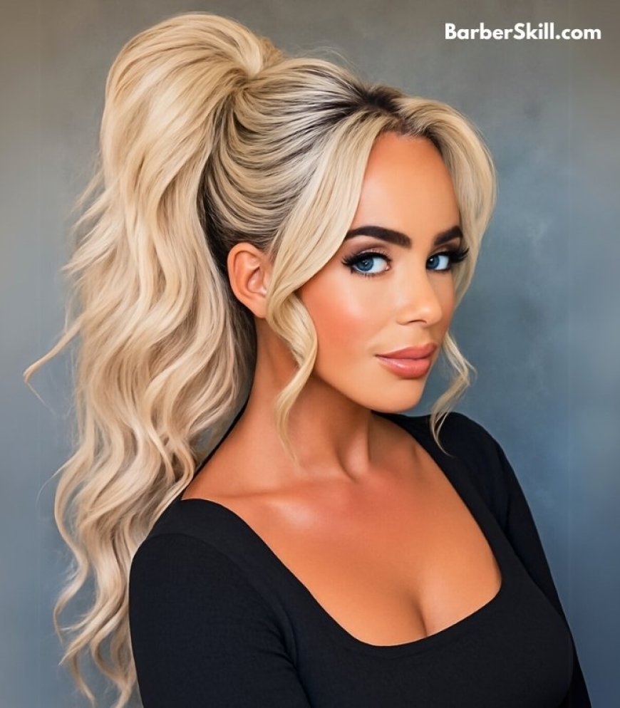 A beautiful woman having High Ponytail hairstyle