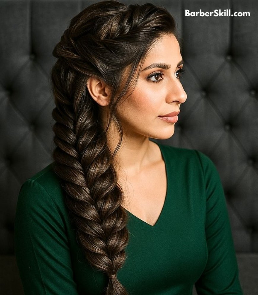 A beautiful woman having Fishtail Braid hairstyle