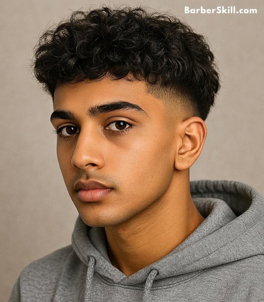 A handsome young man having 16 Guard Blowout Taper Haircut