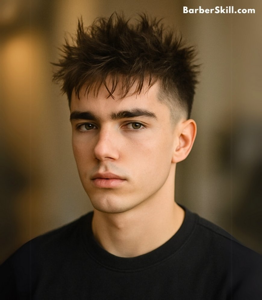 A handsome young man having 16 Guard Scissor-Blend Taper Haircut