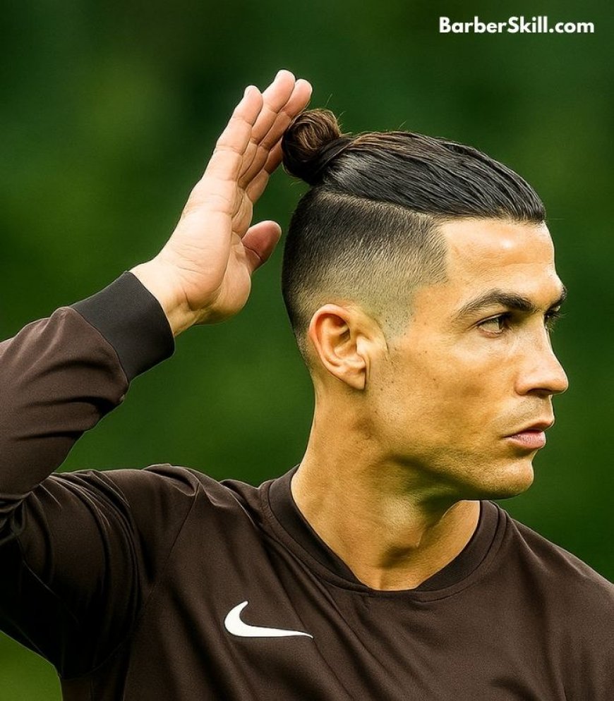 Cristiano Ronaldo's Man Bun haircut.