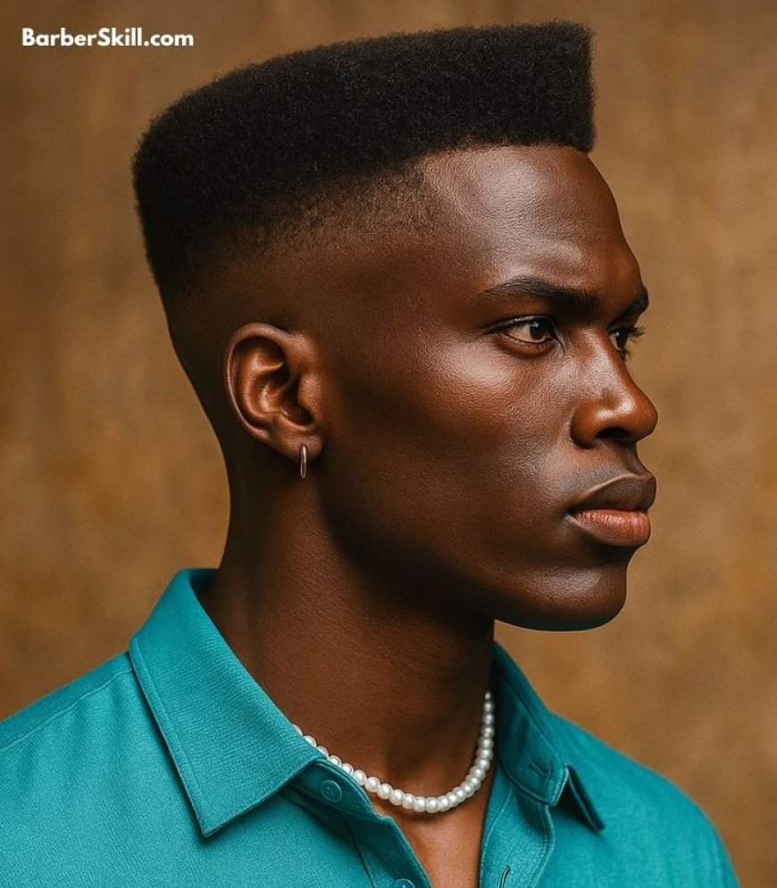 A handsome man having Curly Flat Top haircut