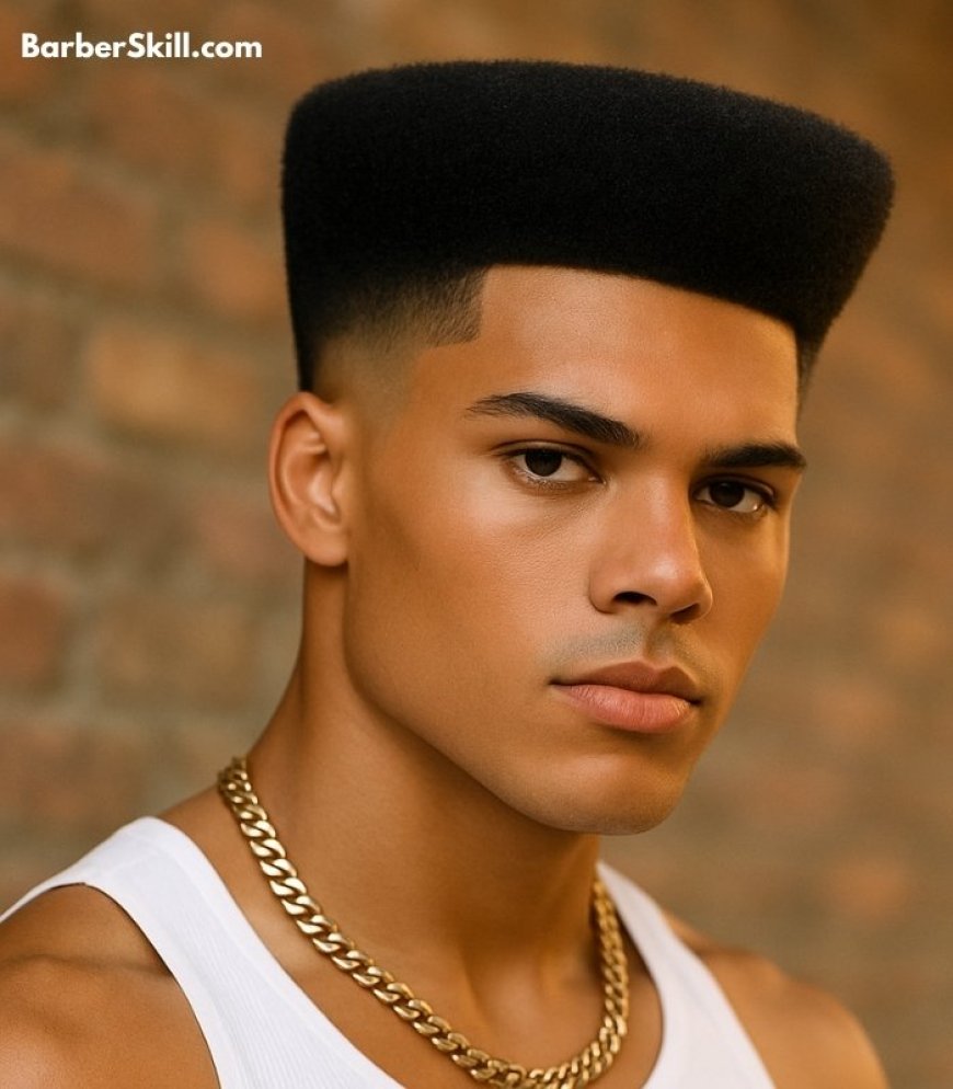 A handsome man having Long Flat Top haircut