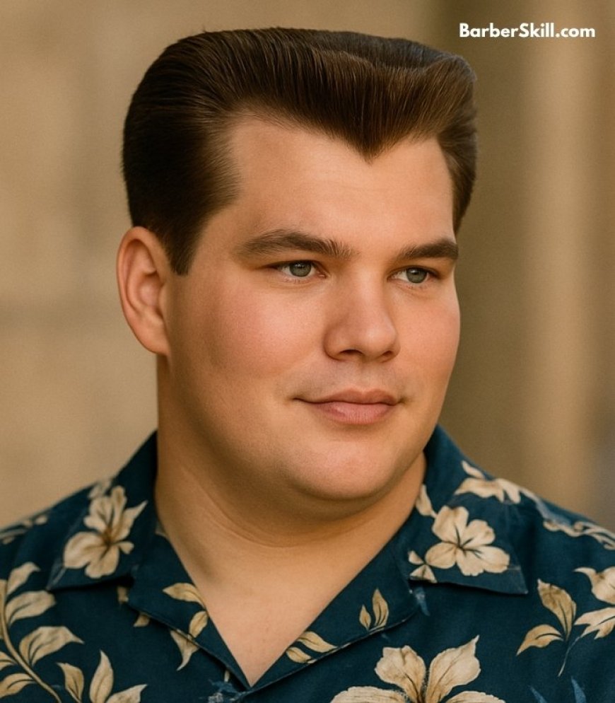 A handsome man having Flat Top with Fenders haircut