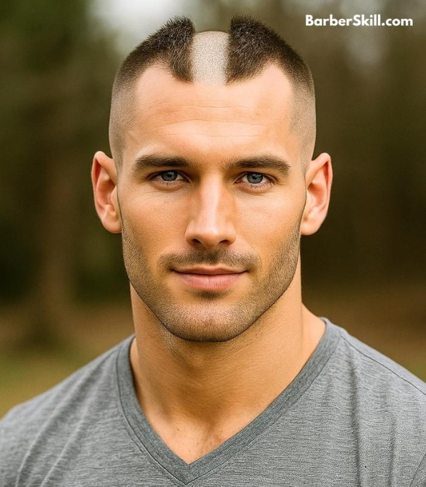 Ugly Haircut - A man having Reverse Mohawk (Bald Stripe) hairstyle